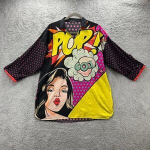 Limelight Women's Large Top‎ Pop Art Style Lightweight Vibrant Colorful Fun